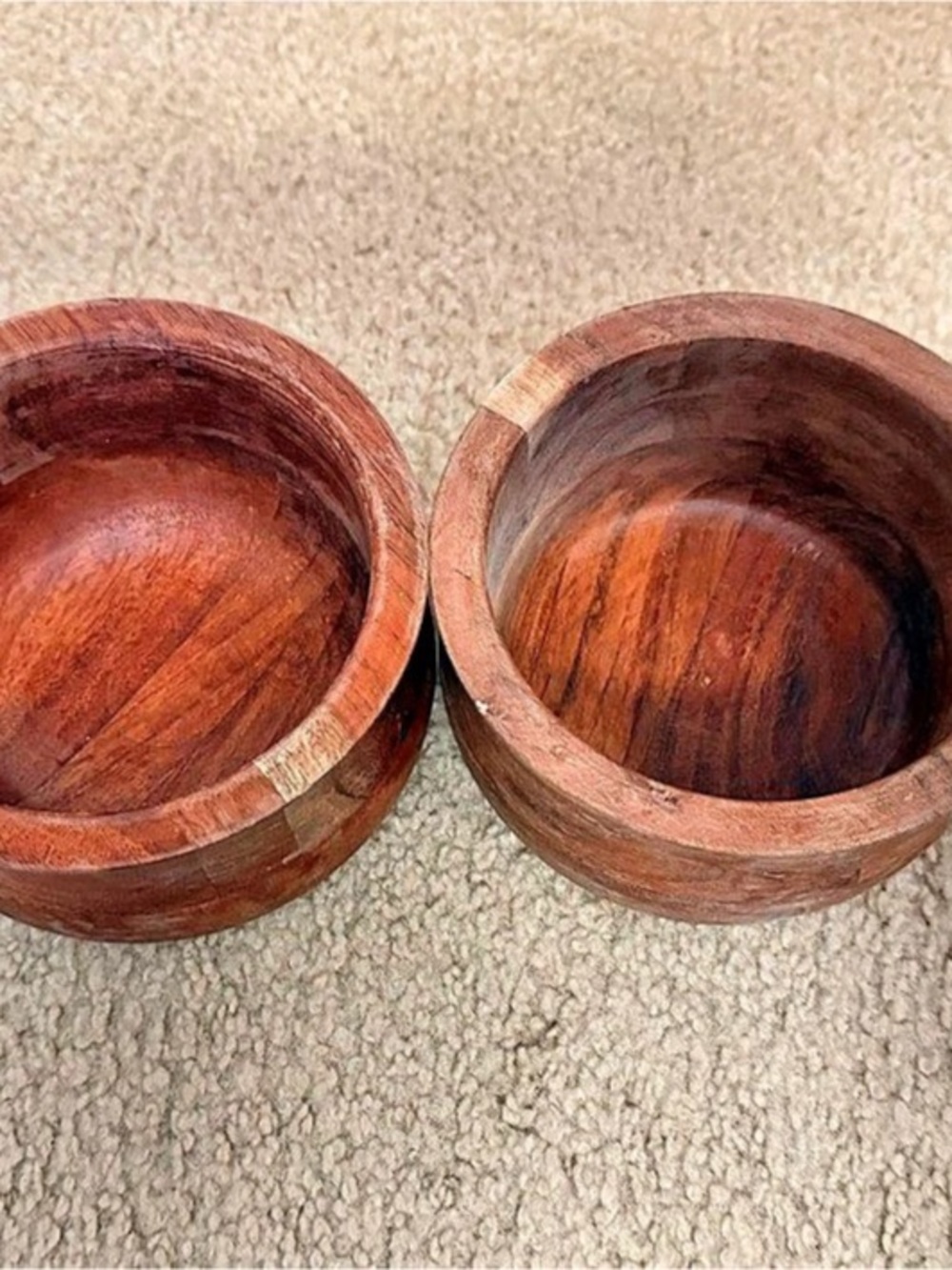 Wooden Bowl Set Brown Decor